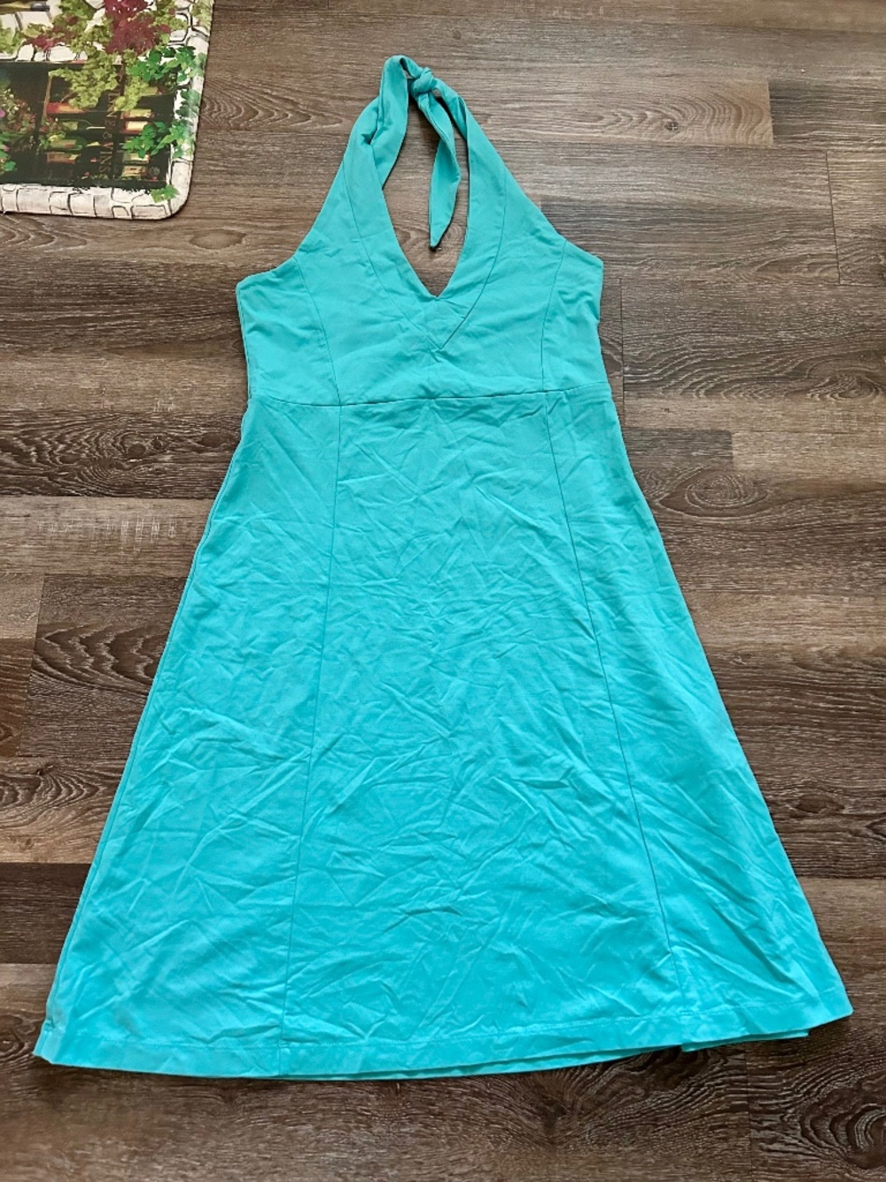 Patagonia Women’s Morning Glory Halter Dress Aquarium/Turquoise Sz Large